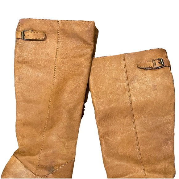 Nine West Vintage America Vathrowdown High-Heeled Boots Leather Upper Brown 5.5 - Picture 3 of 9